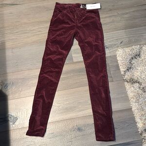 AG Farrah High Rose Skinny velvet